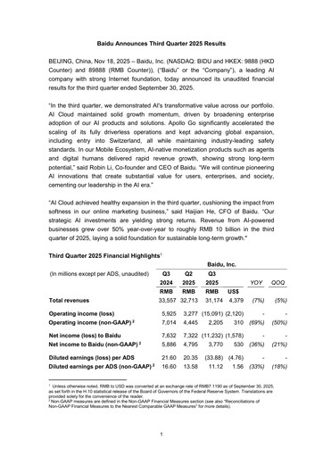Thumbnail Baidu Quarterly Report 2025-q3
