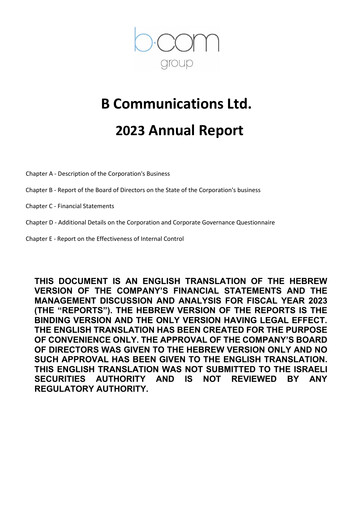 Thumbnail B Communications
 Annual Report 2023