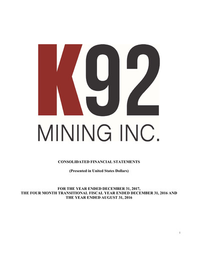 Thumbnail K92 Mining Financial Statement 2017