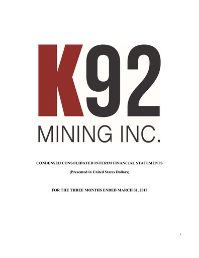 Thumbnail K92 Mining Quarterly Report 2017-q1