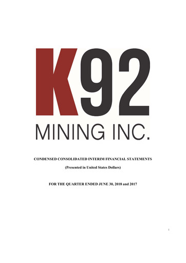 Thumbnail K92 Mining Quarterly Report 2018-q2
