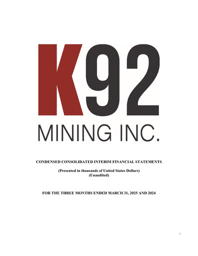 Thumbnail K92 Mining Quarterly Report 2025-q1
