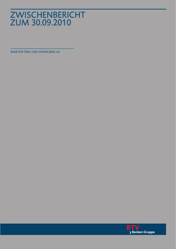 Thumbnail Bank für Tirol und Vorarlberg Quarterly Report 2010-q3