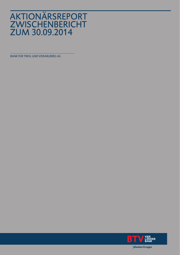 Thumbnail Bank für Tirol und Vorarlberg Quarterly Report 2014-q3
