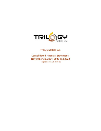 Thumbnail Trilogy Metals
 Financial Statement fy2024