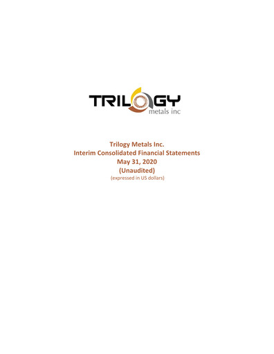 Thumbnail Trilogy Metals
 Quarterly Report fy2020-q2