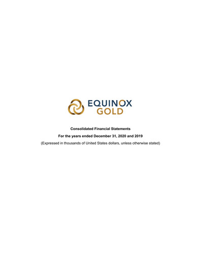 Miniature Equinox Gold
 Bilan financier 2020