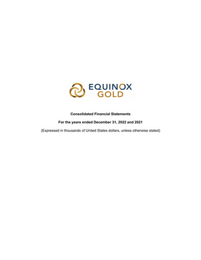 Miniature Equinox Gold
 Bilan financier 2022