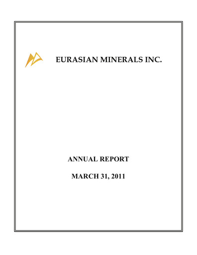 Thumbnail EMX Royalty
 Annual Report fy2011