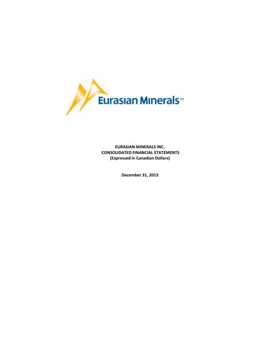 Thumbnail EMX Royalty
 Financial Statement 2013