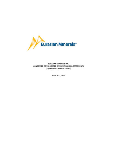 Vorschaubild EMX Royalty
 Quartalsbericht 2012-q1