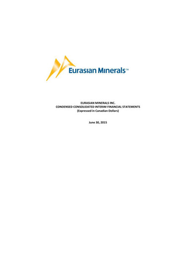 Vorschaubild EMX Royalty
 Quartalsbericht 2015-q2