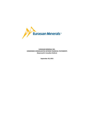 Vorschaubild EMX Royalty
 Quartalsbericht 2015-q3