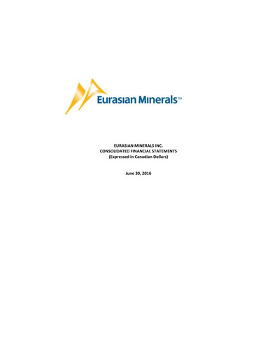 Vorschaubild EMX Royalty
 Quartalsbericht 2016-q2