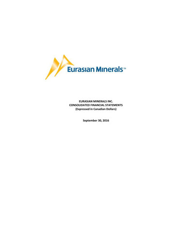 Vorschaubild EMX Royalty
 Quartalsbericht 2016-q3
