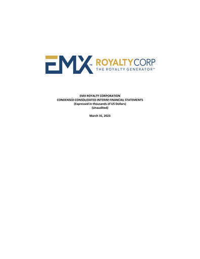 Vorschaubild EMX Royalty
 Quartalsbericht 2023-q1