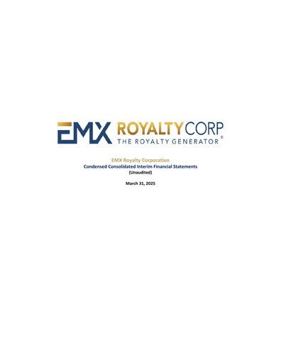 Miniature EMX Royalty
 Rapport trimestriel 2025-q1