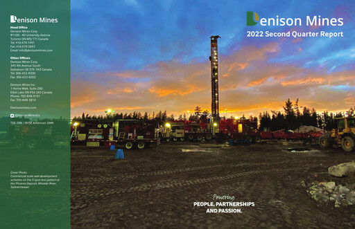 Thumbnail Denison Mines
 Quarterly Report 2022-q2
