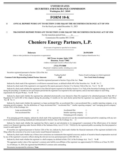 Thumbnail Cheniere Energy
Partners Annual Report 2023