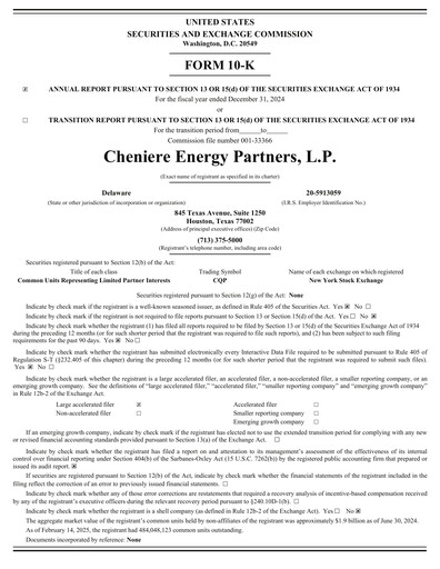 Thumbnail Cheniere Energy
Partners Annual Report 2024