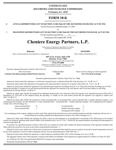 Thumbnail Cheniere Energy
Partners Annual Report 2025