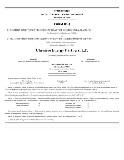 Thumbnail Cheniere Energy
Partners Quarterly Report 2026-q2