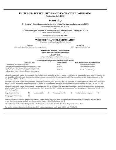 Thumbnail Webster Financial Quarterly Report 2024-q2