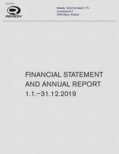 Thumbnail Remedy Entertainment Financial Statement 2019