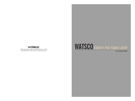 Vorschaubild Watsco
 Jahresbericht 2013