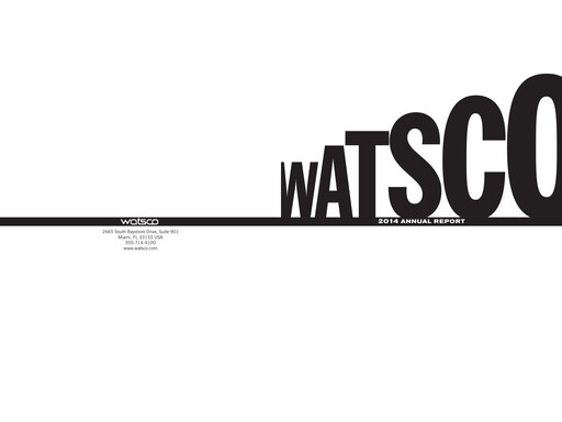 Vorschaubild Watsco
 Jahresbericht 2014