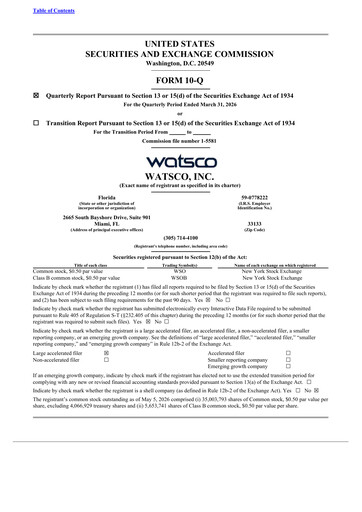 Thumbnail Watsco
 Quarterly Report 2026-q1