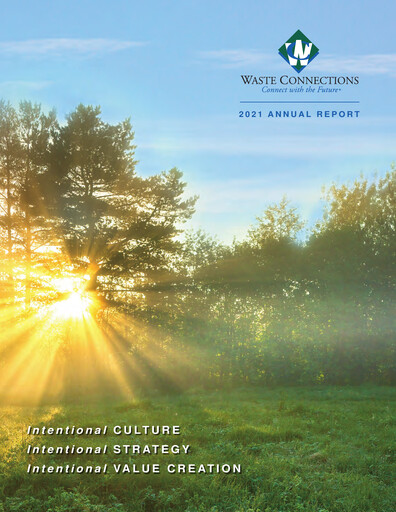 Thumbnail Waste Connections Annual Report 2021