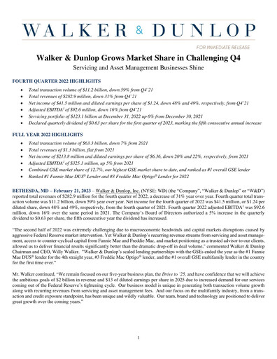 Thumbnail Walker & Dunlop

 Quarterly Report 2022-q4