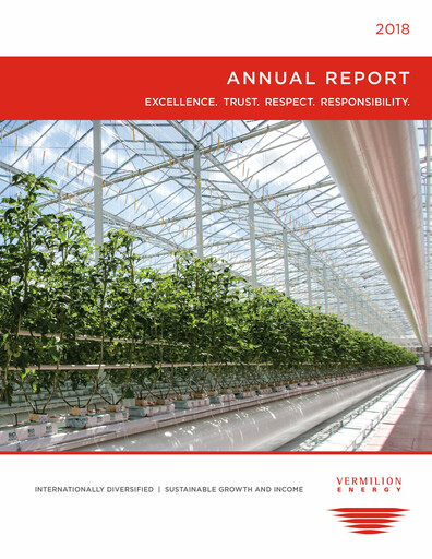 Thumbnail Vermilion Energy
 Annual Report 2018