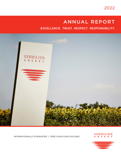 Thumbnail Vermilion Energy
 Annual Report 2022