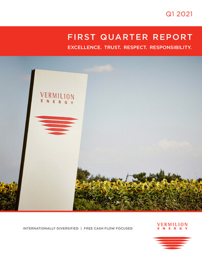 Thumbnail Vermilion Energy
 Quarterly Report 2021-q1