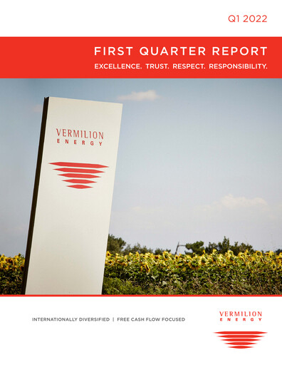 Thumbnail Vermilion Energy
 Quarterly Report 2022-q1