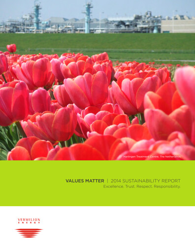 Thumbnail Vermilion Energy
 Sustainability Report 2014