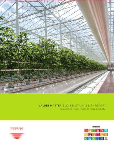 Thumbnail Vermilion Energy
 Sustainability Report 2018