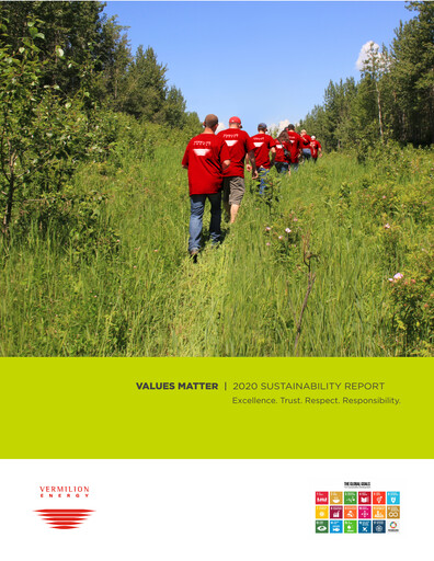 Thumbnail Vermilion Energy
 Sustainability Report 2020