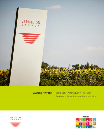 Thumbnail Vermilion Energy
 Sustainability Report 2021