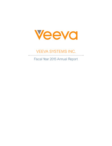 Thumbnail Veeva Systems Annual Report 2015