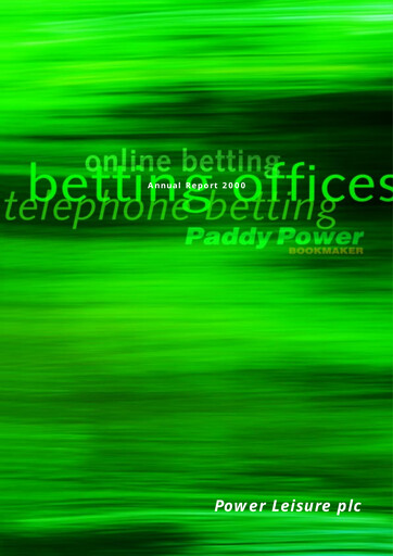 Thumbnail Flutter Entertainment Annual Report 2000