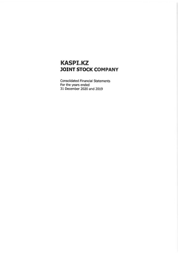 Thumbnail Kaspi.kz Joint Stock Company Financial Statement 2020