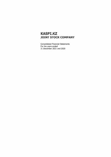 Thumbnail Kaspi.kz Joint Stock Company Financial Statement 2021
