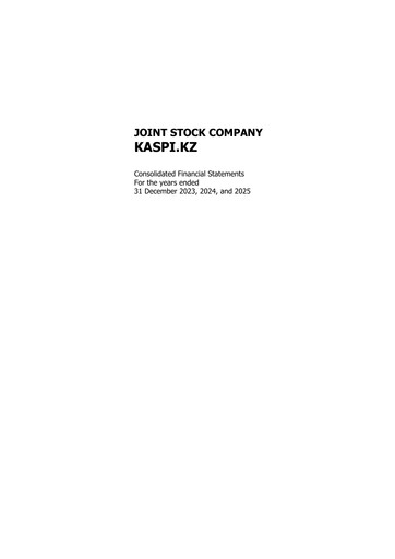 Miniature Kaspi.kz Joint Stock Company Bilan financier 2025