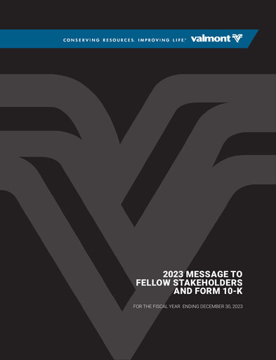 Miniature Valmont Industries
 Rapport annuel 2023