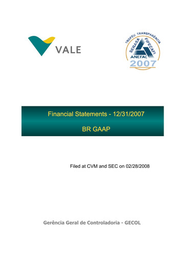 Thumbnail Vale Financial Statement 2007