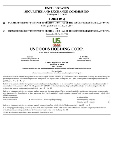 Thumbnail US Foods Quarterly Report 2017-q1