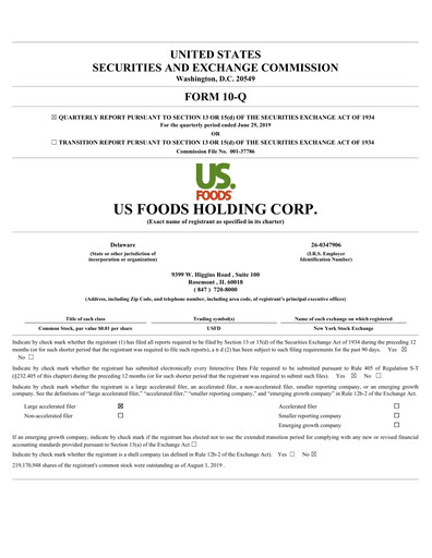 Thumbnail US Foods Quarterly Report 2019-q2